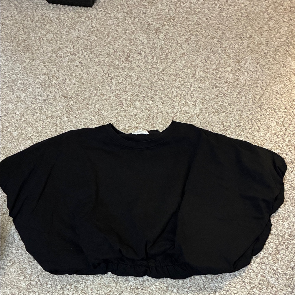 Black Women's Crop bubble Top